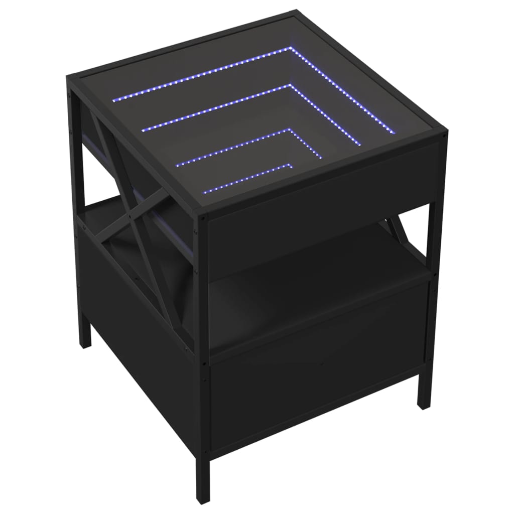 Table basse avec LED Infinity noir 40x40x51 cm Tables basses vidaXL   