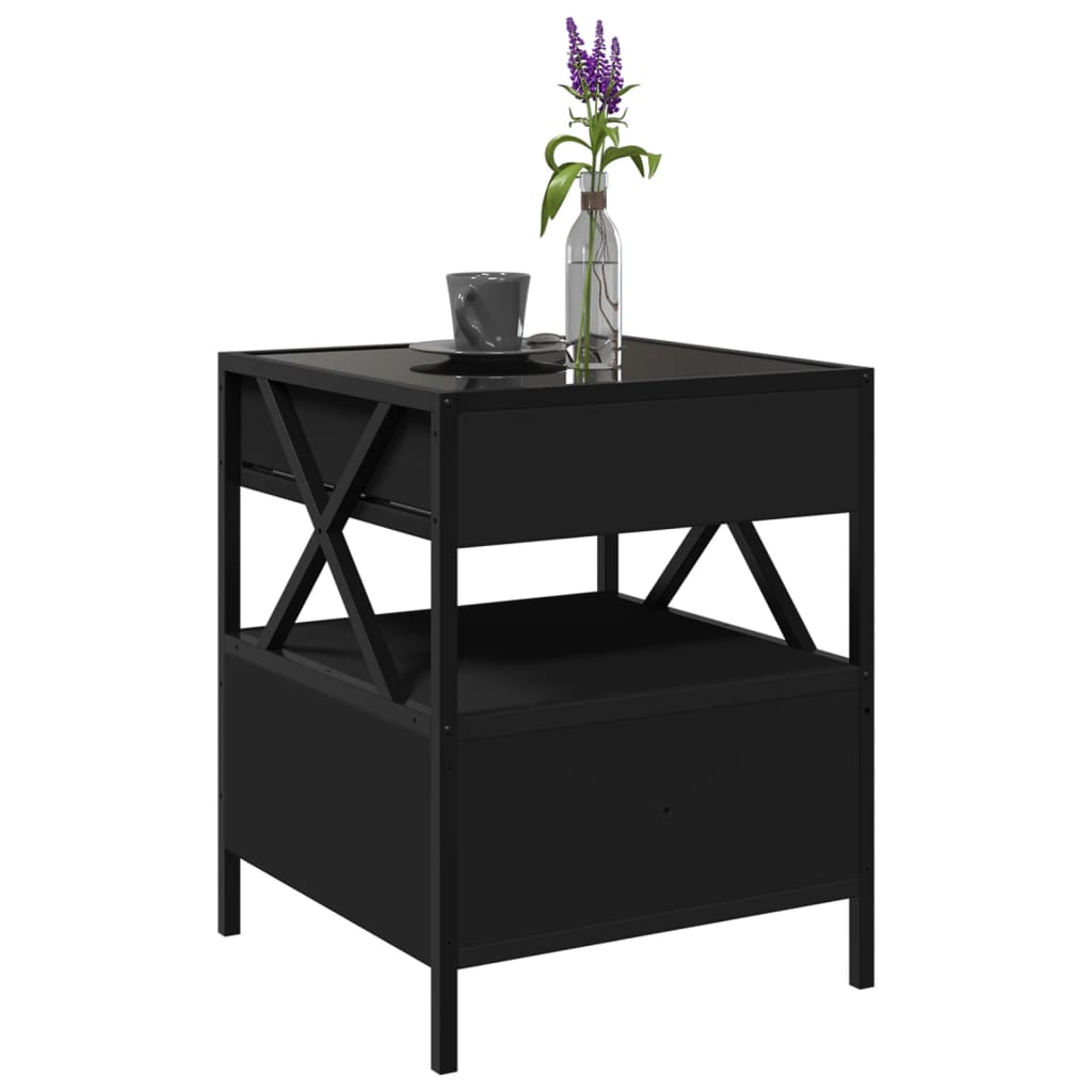 Table basse avec LED Infinity noir 40x40x51 cm Tables basses vidaXL   