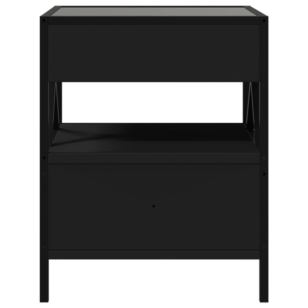 Table basse avec LED Infinity noir 40x40x51 cm Tables basses vidaXL   