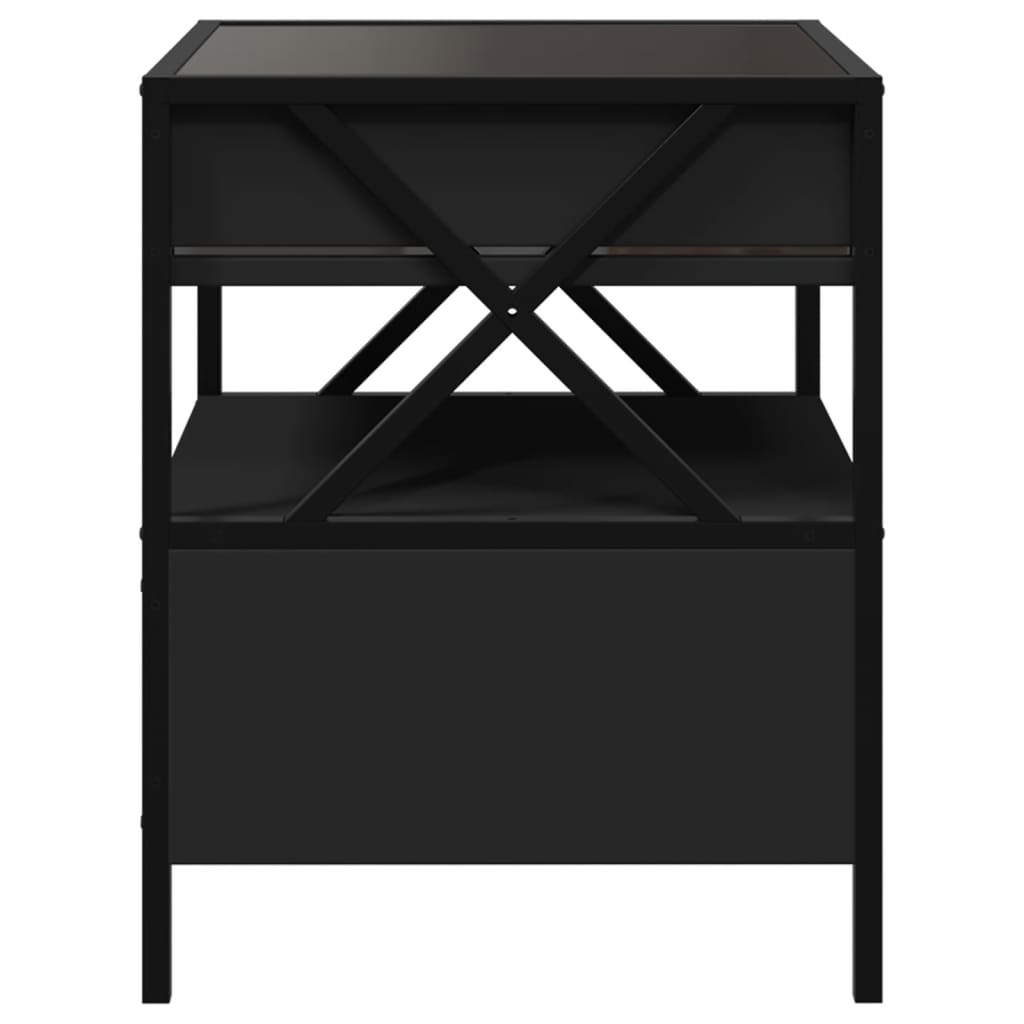 Table basse avec LED Infinity noir 40x40x51 cm Tables basses vidaXL   