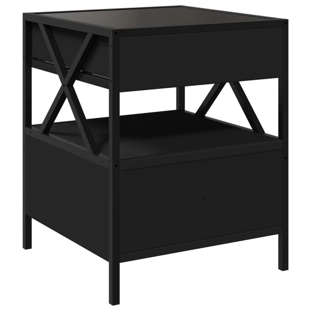 Table basse avec LED Infinity noir 40x40x51 cm Tables basses vidaXL   