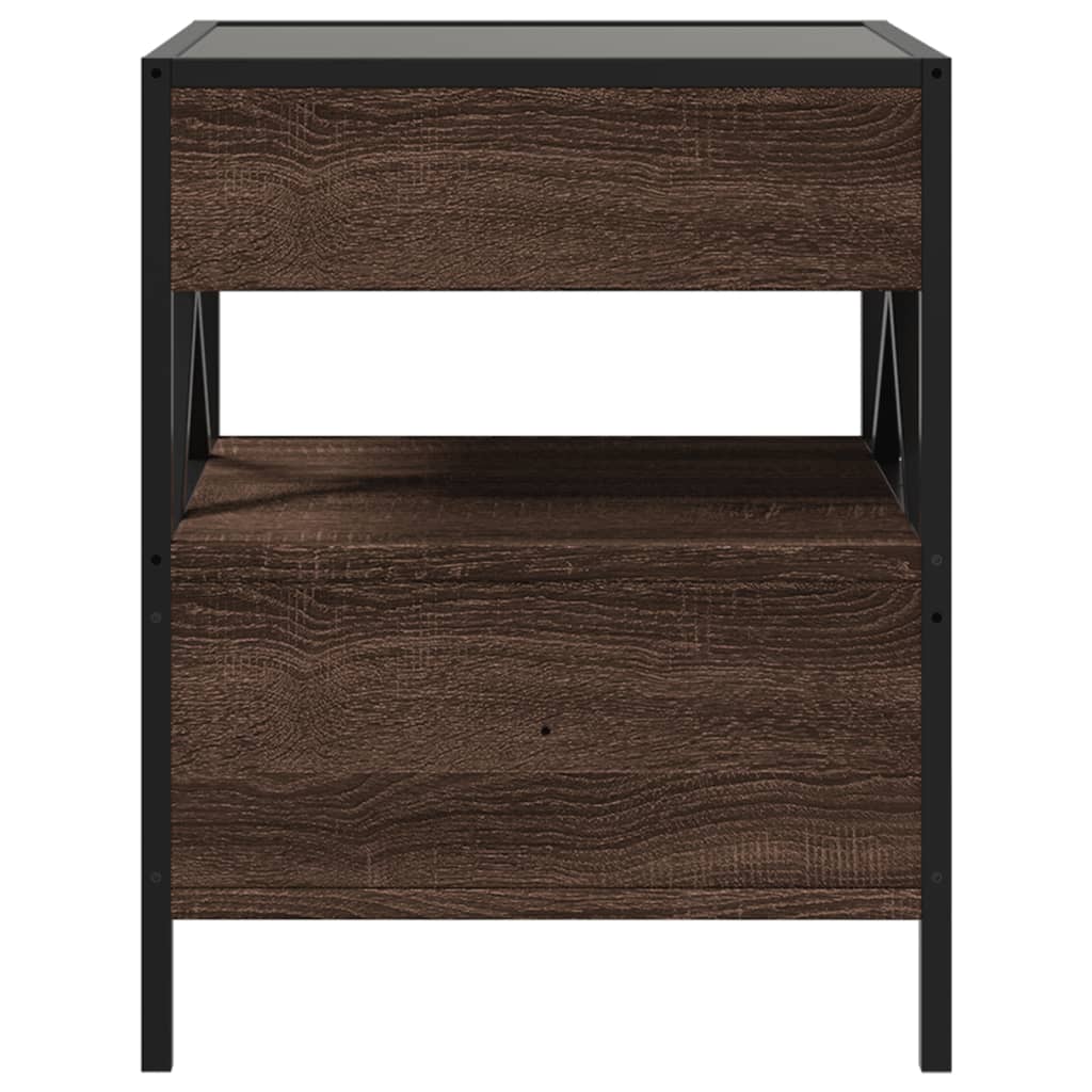 Table basse avec LED Infinity chêne marron 40x40x51 cm Tables basses vidaXL   