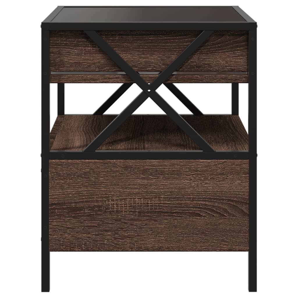 Table basse avec LED Infinity chêne marron 40x40x51 cm Tables basses vidaXL   