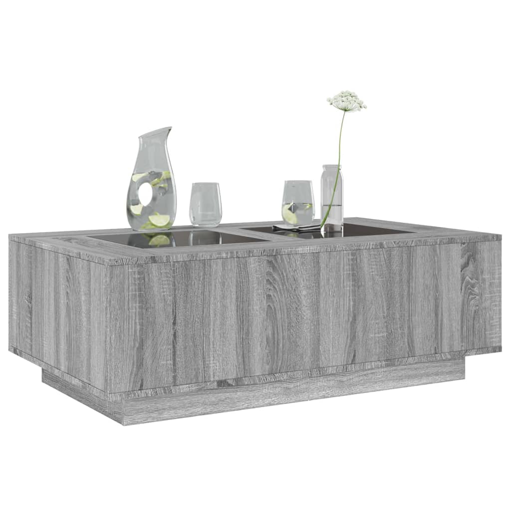 Table basse avec LED infini sonoma gris 116x69x40 cm Tables basses vidaXL   