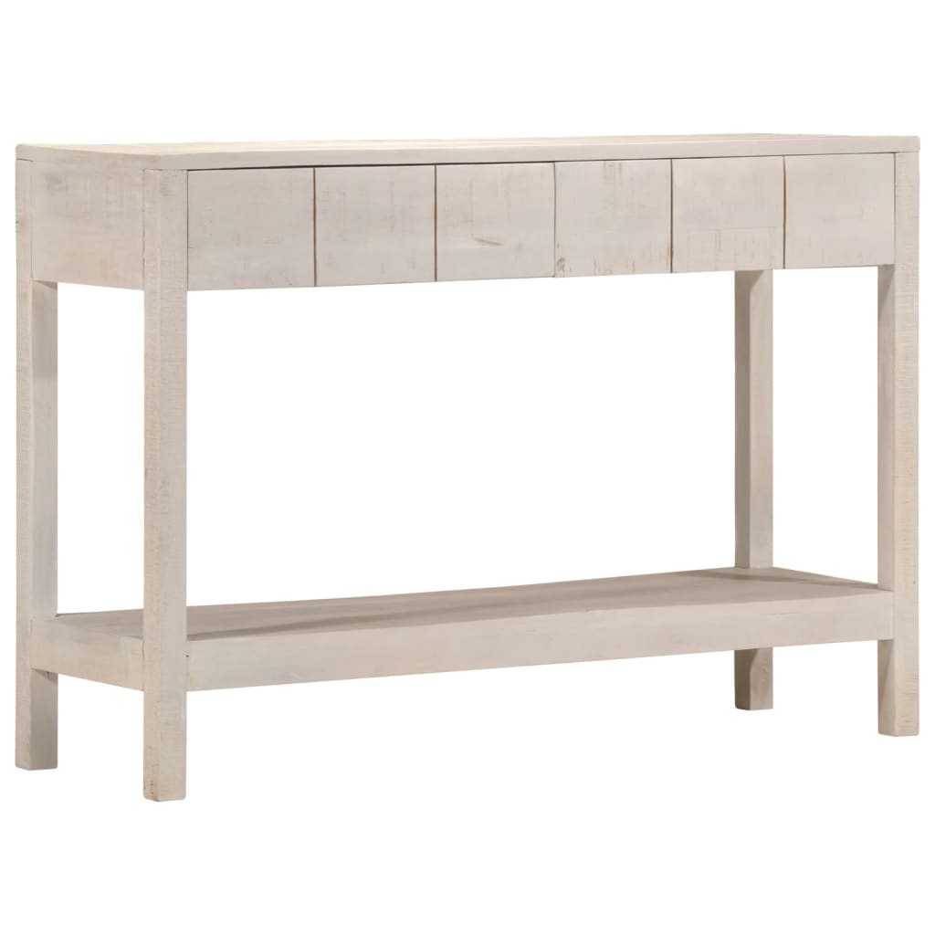 Table console blanc 110x35x75 cm bois de manguier solide - Xios Store SNC