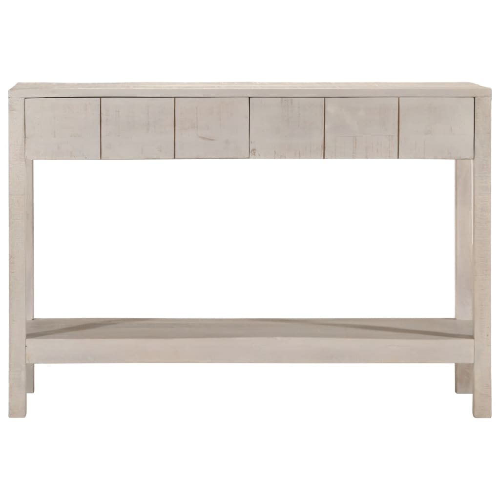 Table console blanc 110x35x75 cm bois de manguier solide - Xios Store SNC