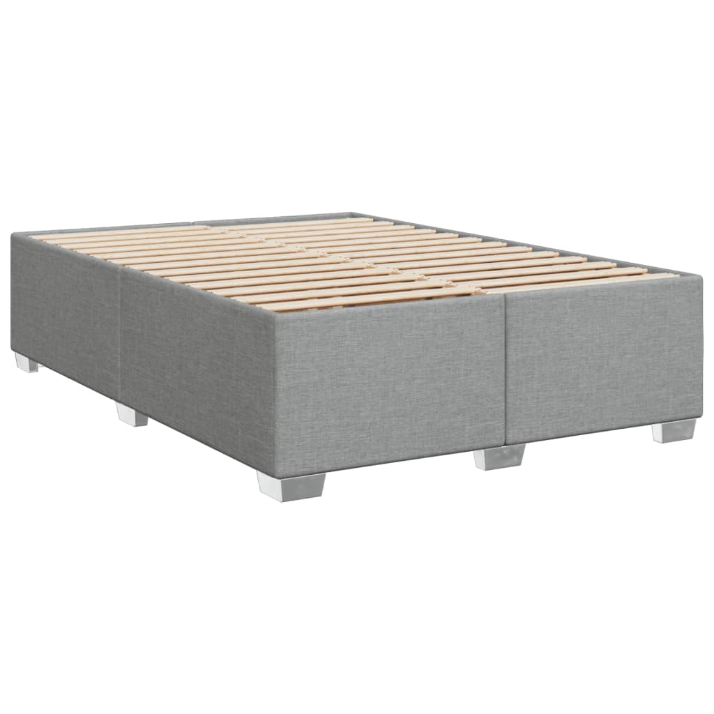 Cadre de lit Gris clair 140x190 cm Tissu Lits & cadres de lit vidaXL   