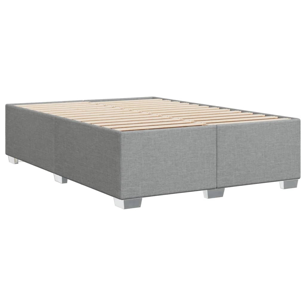 Cadre de lit Gris clair 140x190 cm Tissu Lits & cadres de lit vidaXL   