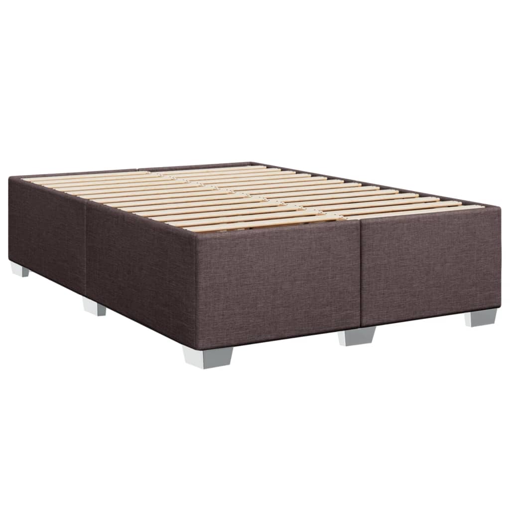 Cadre de lit Marron foncé 140x190 cm Tissu Lits & cadres de lit vidaXL   