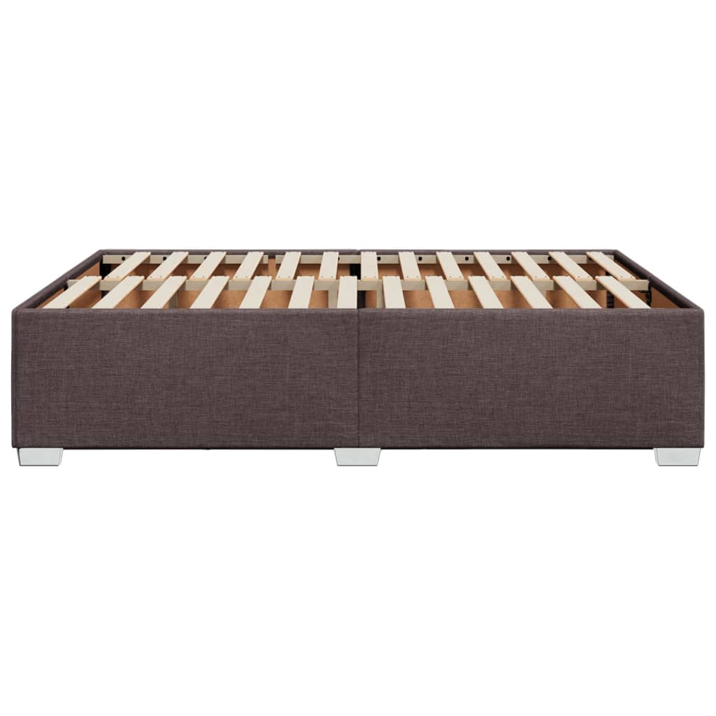 Cadre de lit Marron foncé 140x190 cm Tissu Lits & cadres de lit vidaXL   