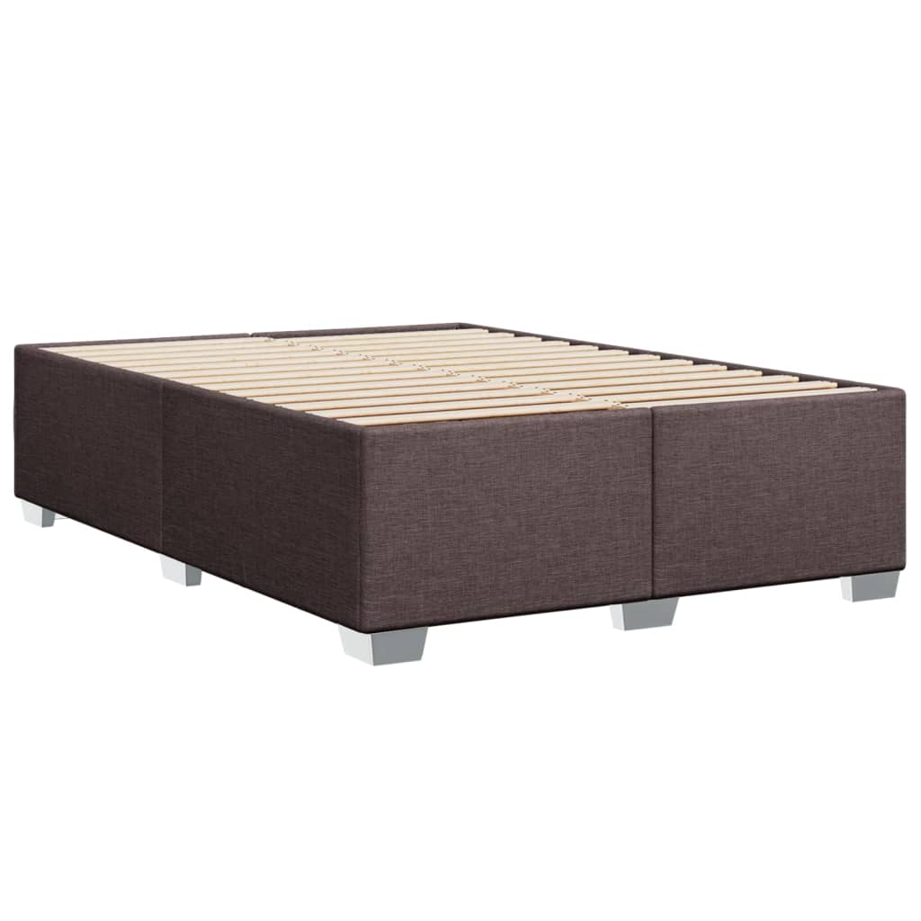 Cadre de lit Marron foncé 140x190 cm Tissu Lits & cadres de lit vidaXL   