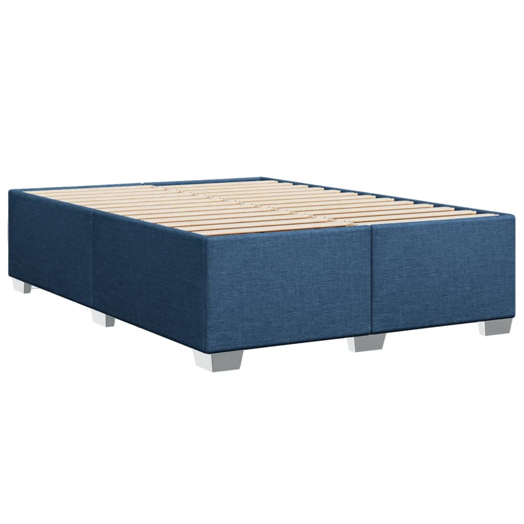 Cadre de lit Bleu 140x190 cm Tissu Lits & cadres de lit vidaXL   