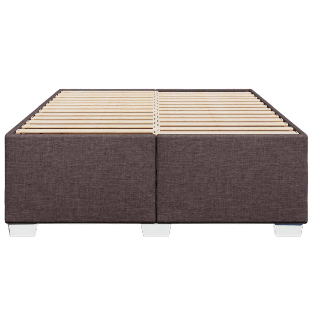 Cadre de lit Marron foncé 140x200 cm Tissu Lits & cadres de lit vidaXL   