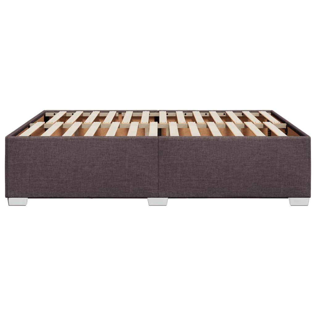 Cadre de lit Marron foncé 140x200 cm Tissu Lits & cadres de lit vidaXL   