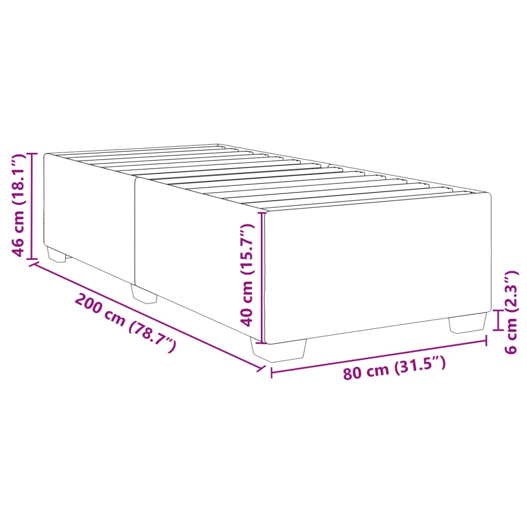 Cadre de lit Blanc 80x200 cm Similicuir Lits & cadres de lit vidaXL   