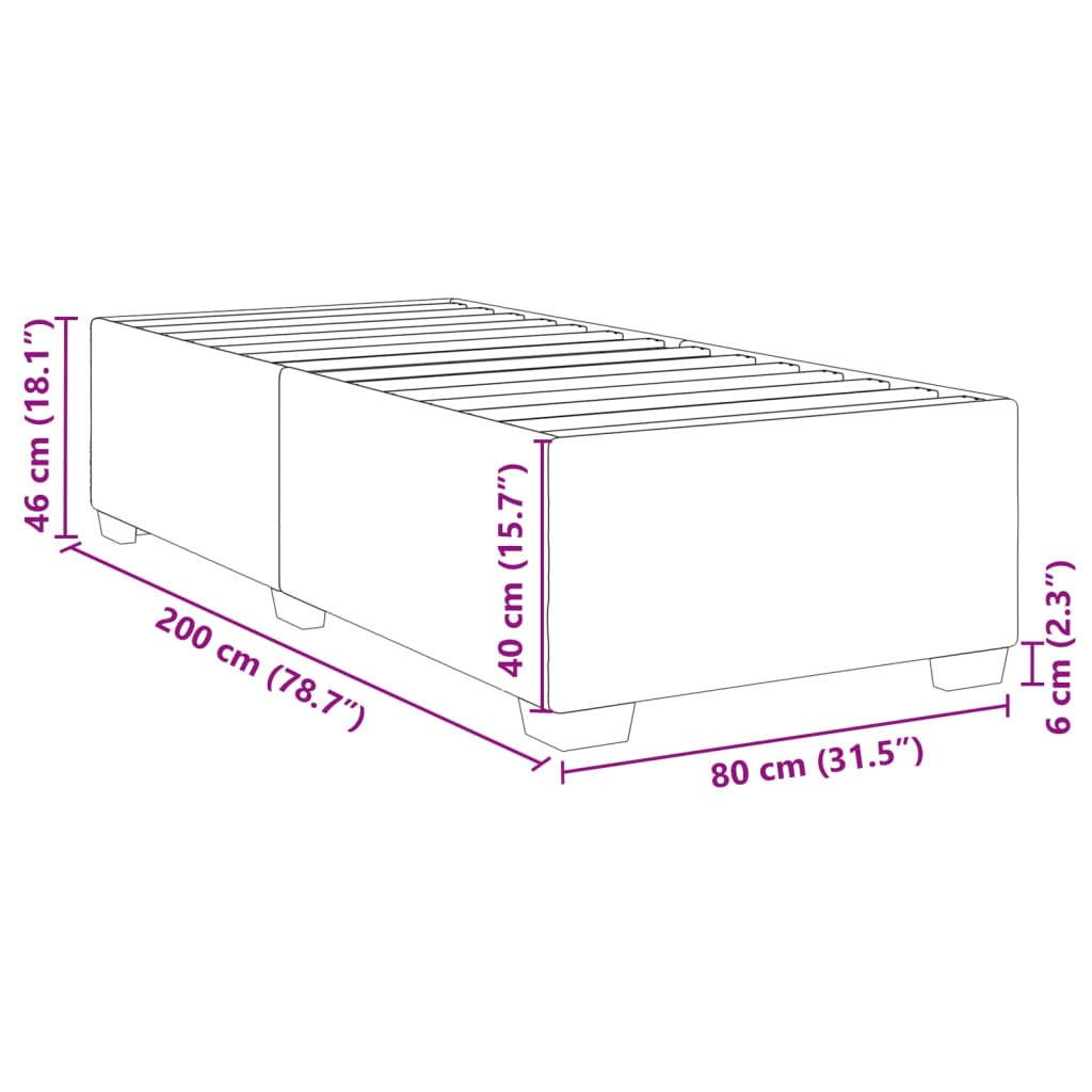 Cadre de lit Cappuccino 80x200 cm Similicuir Lits & cadres de lit vidaXL   