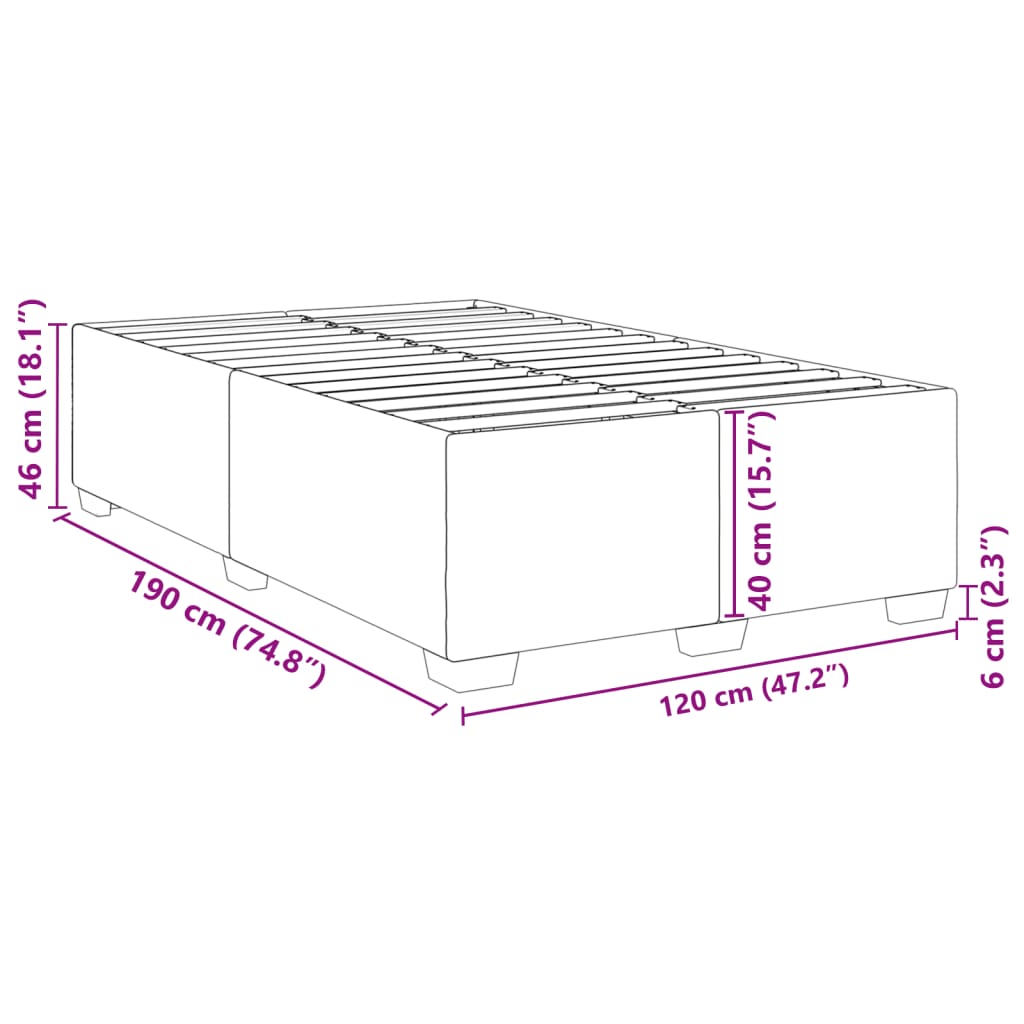 Cadre de lit blanc 120x190 cm similicuir Lits & cadres de lit vidaXL   