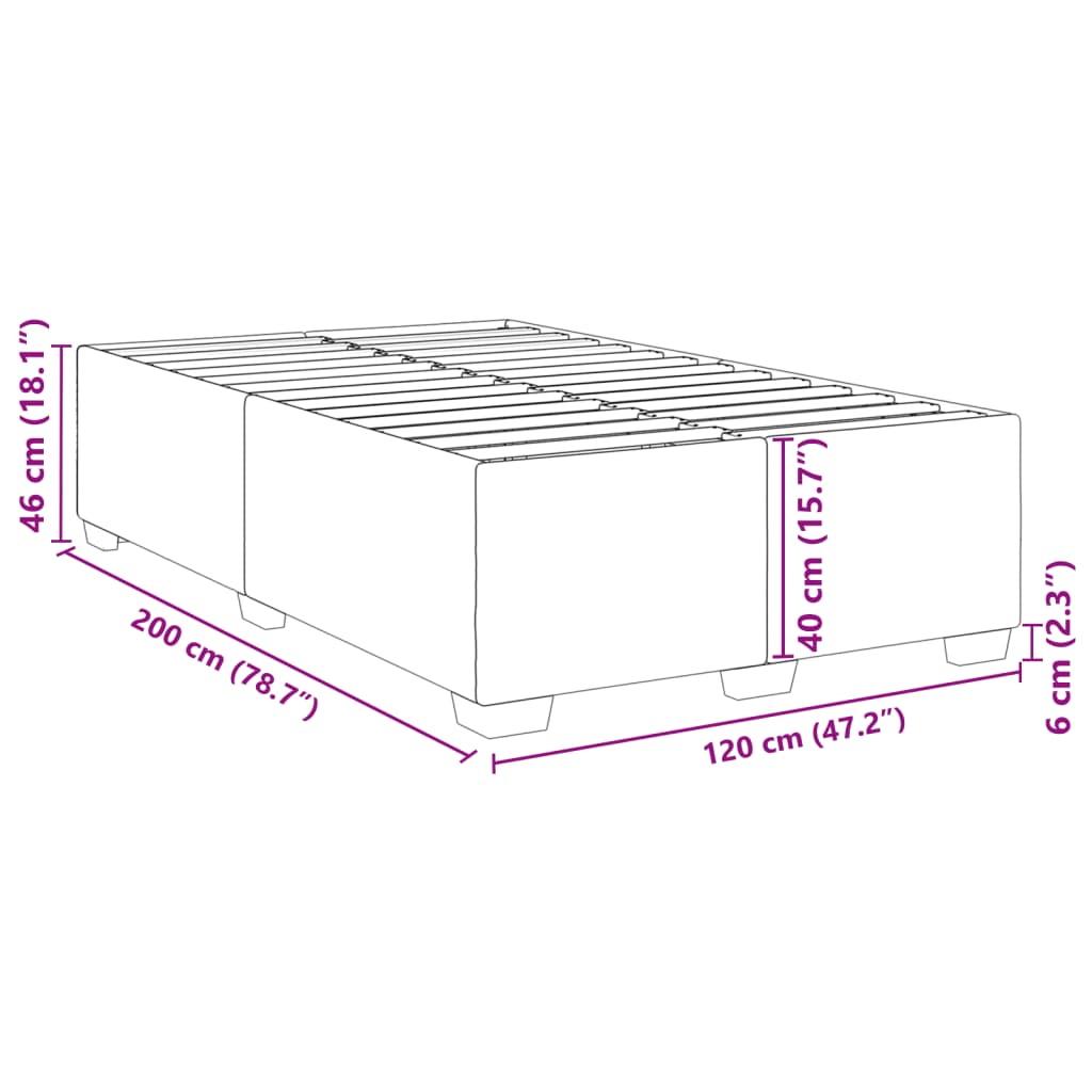 Cadre de lit Blanc 120x200 cm Similicuir Lits & cadres de lit vidaXL   