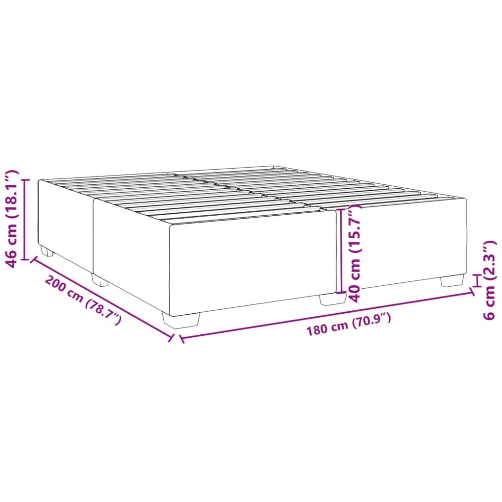 Cadre de lit Blanc 180x200 cm Similicuir Lits & cadres de lit vidaXL   