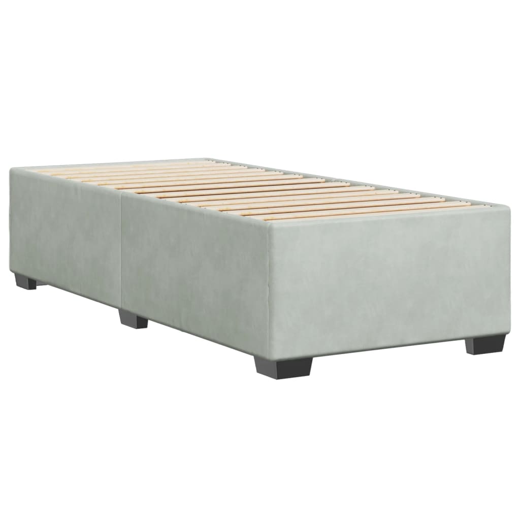 Cadre de lit Gris clair 90x190 cm Velours Lits & cadres de lit vidaXL   