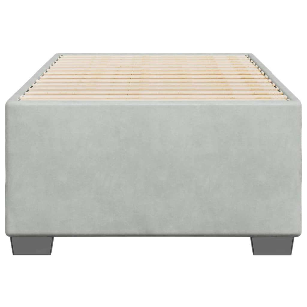 Cadre de lit Gris clair 90x190 cm Velours Lits & cadres de lit vidaXL   