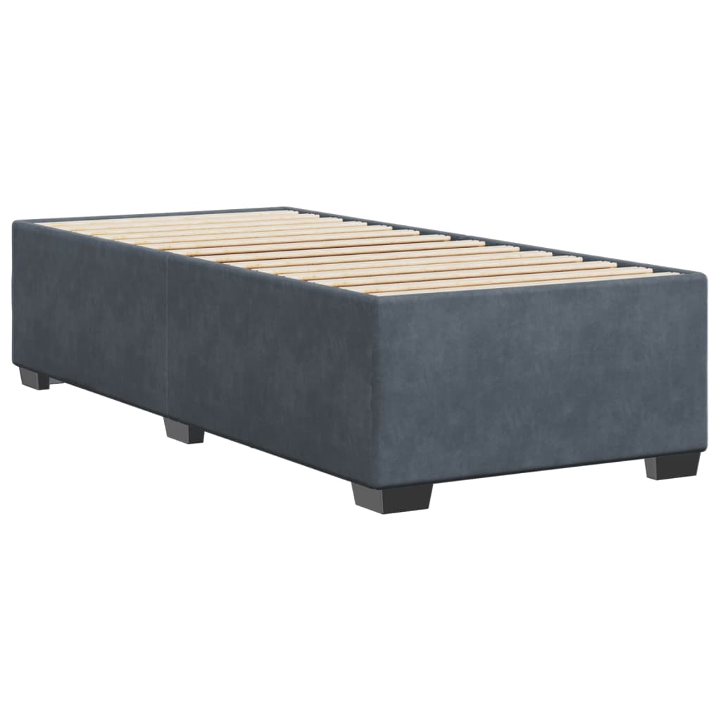 Cadre de lit Gris foncé 90x190 cm Velours Lits & cadres de lit vidaXL   