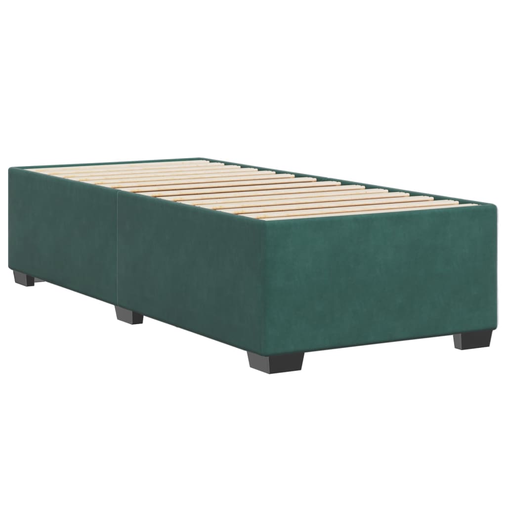 Cadre de lit Vert foncé 90x190 cm Velours Lits & cadres de lit vidaXL   