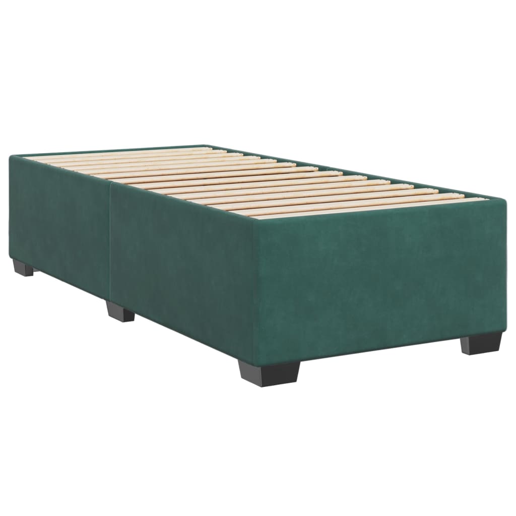 Cadre de lit Vert foncé 90x190 cm Velours Lits & cadres de lit vidaXL   