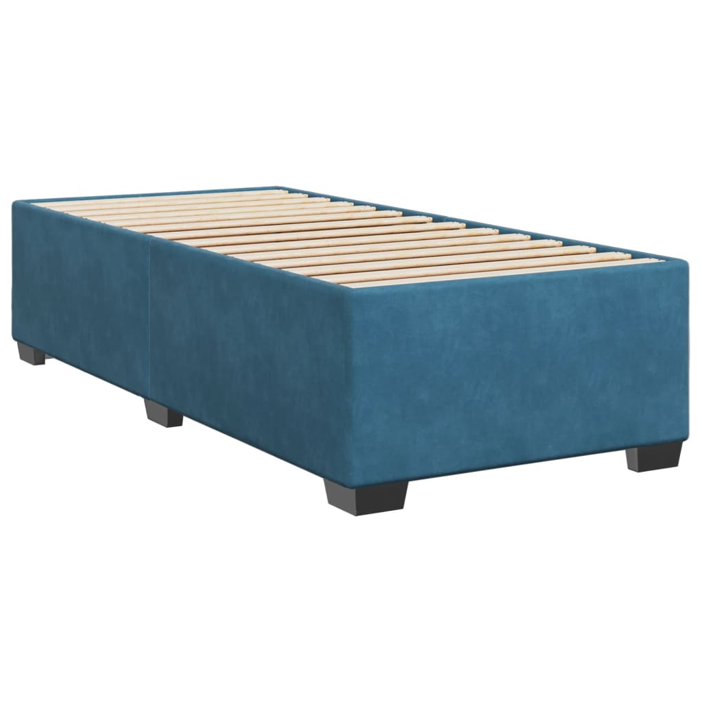 Cadre de lit bleu 90x190 cm velours Lits & cadres de lit vidaXL   