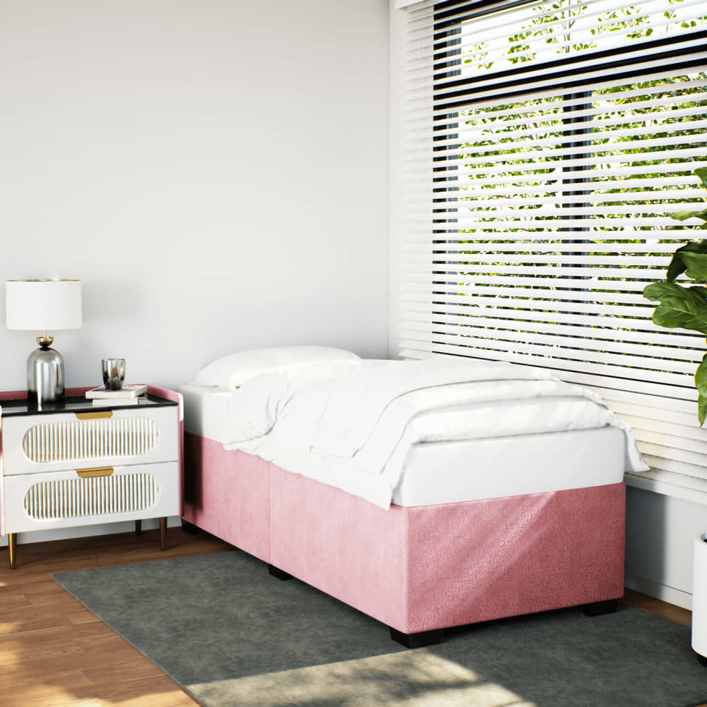 Cadre de lit Rose 90x190 cm Velours Lits & cadres de lit vidaXL   