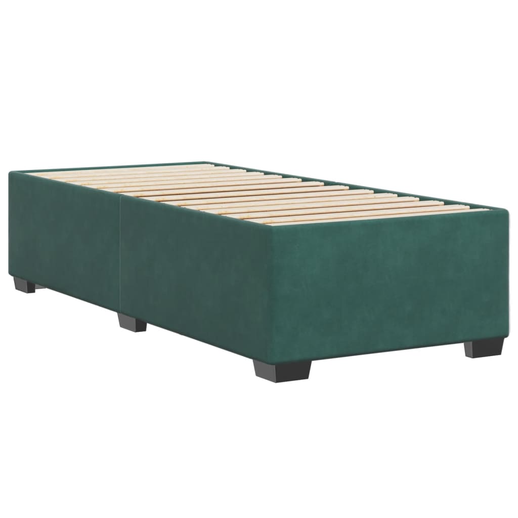 Cadre de lit Vert foncé 90x200 cm Velours Lits & cadres de lit vidaXL   