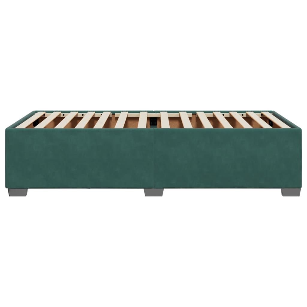 Cadre de lit Vert foncé 100x200 cm Velours Lits & cadres de lit vidaXL   