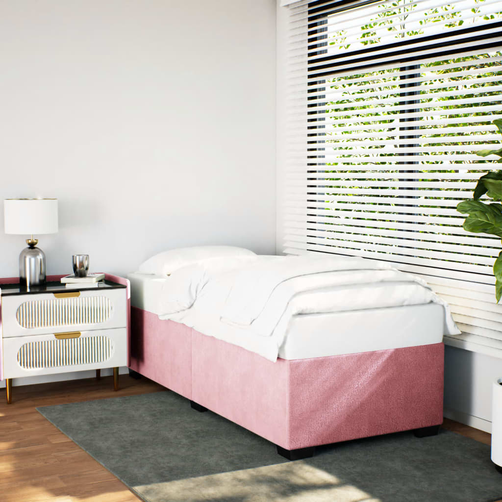 Cadre de lit Rose 100x200 cm Velours Lits & cadres de lit vidaXL   