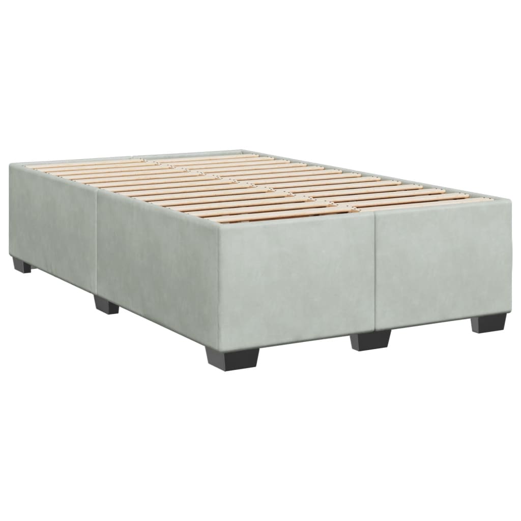 Cadre de lit gris clair 120x190 cm velours Lits & cadres de lit vidaXL   