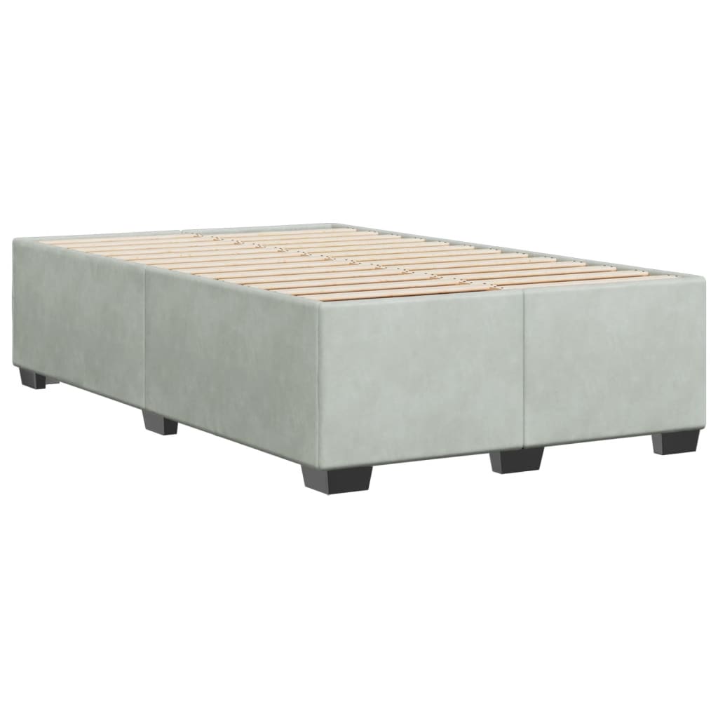 Cadre de lit gris clair 120x190 cm velours Lits & cadres de lit vidaXL   