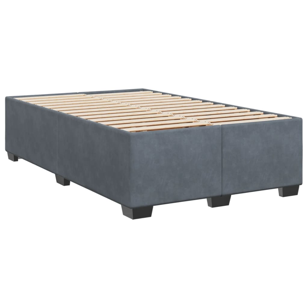 Cadre de lit gris foncé 120x190 cm velours Lits & cadres de lit vidaXL   