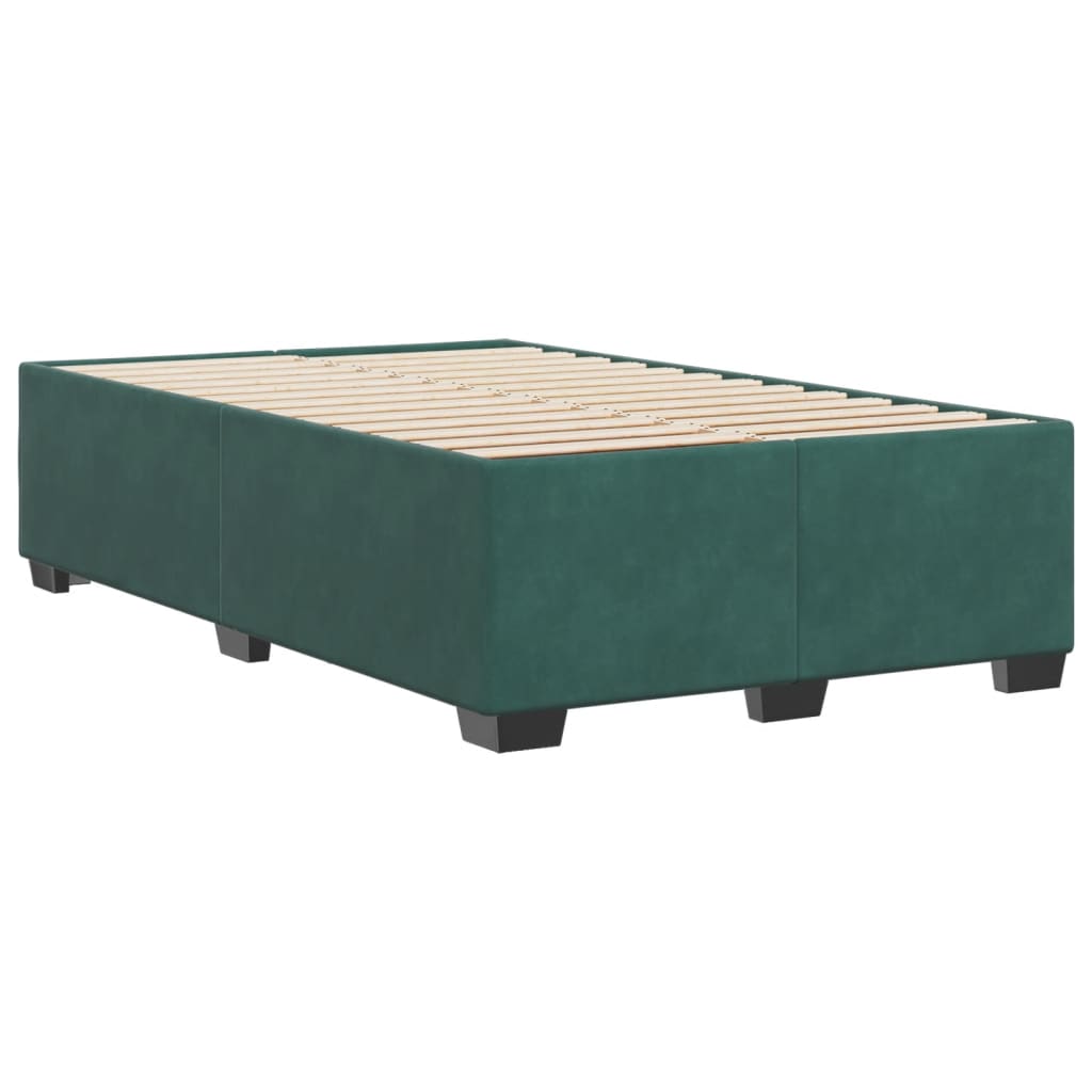 Cadre de lit vert foncé 120x190 cm velours Lits & cadres de lit vidaXL   