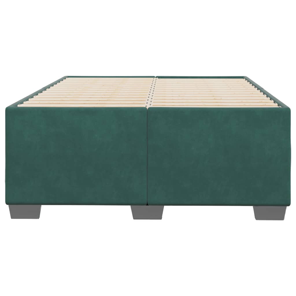 Cadre de lit vert foncé 120x190 cm velours Lits & cadres de lit vidaXL   