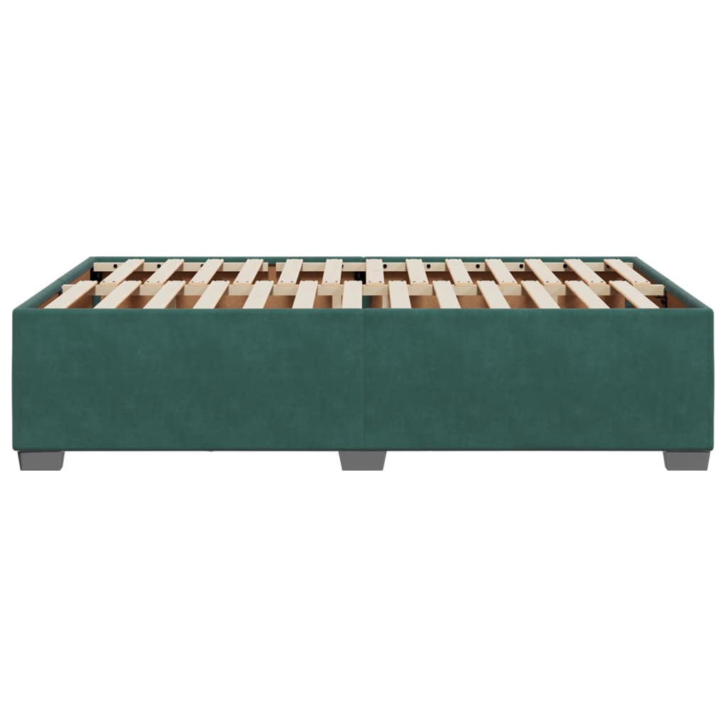 Cadre de lit vert foncé 120x190 cm velours Lits & cadres de lit vidaXL   