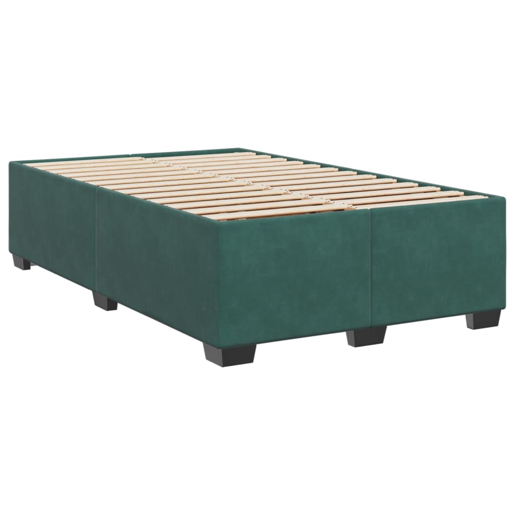 Cadre de lit vert foncé 120x190 cm velours Lits & cadres de lit vidaXL   