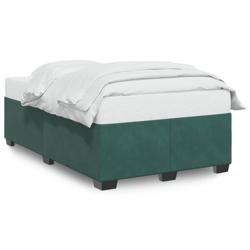 Cadre de lit vert foncé 120x190 cm velours Lits & cadres de lit vidaXL   