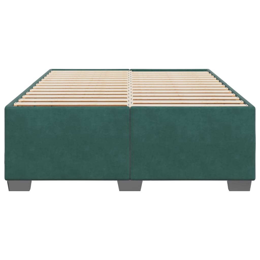 Cadre de lit Vert foncé 140x190 cm Velours Lits & cadres de lit vidaXL   