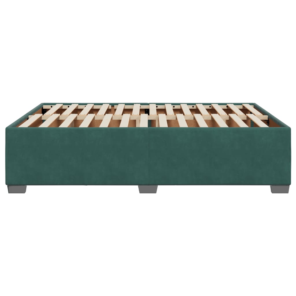 Cadre de lit Vert foncé 140x190 cm Velours Lits & cadres de lit vidaXL   