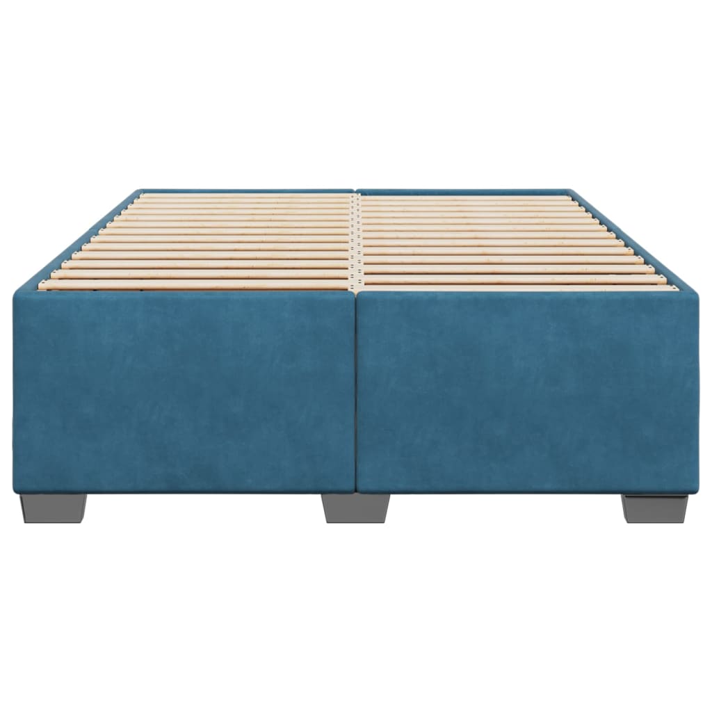 Cadre de lit bleu 140x190 cm velours Lits & cadres de lit vidaXL   