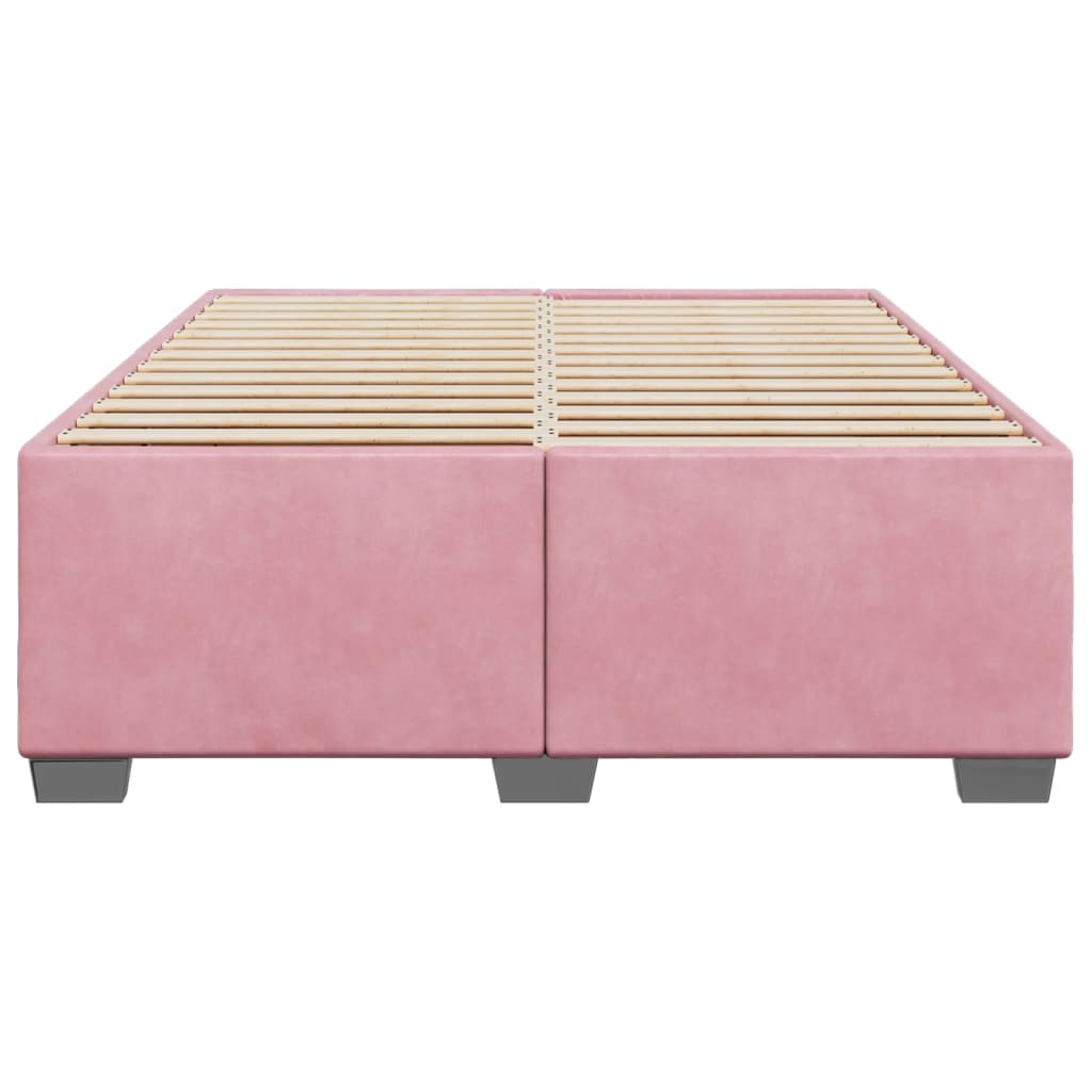 Cadre de lit Rose 140x190 cm Velours Lits & cadres de lit vidaXL   