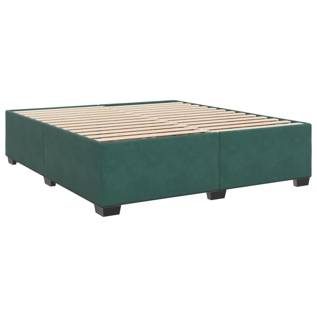 Cadre de lit Vert foncé 180x200 cm Velours Lits & cadres de lit vidaXL   