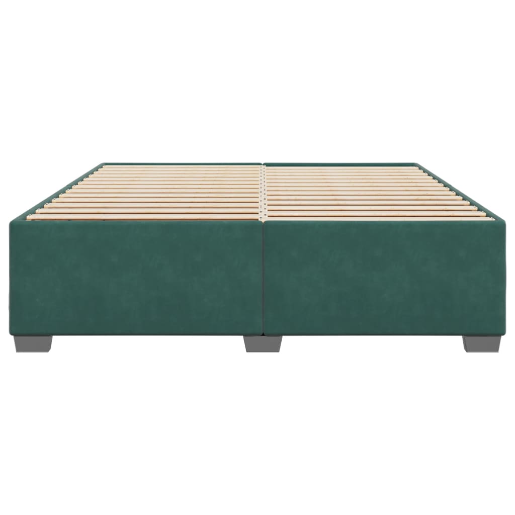 Cadre de lit Vert foncé 180x200 cm Velours Lits & cadres de lit vidaXL   