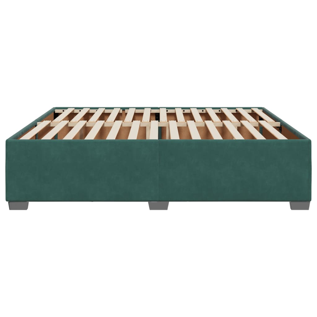 Cadre de lit Vert foncé 180x200 cm Velours Lits & cadres de lit vidaXL   