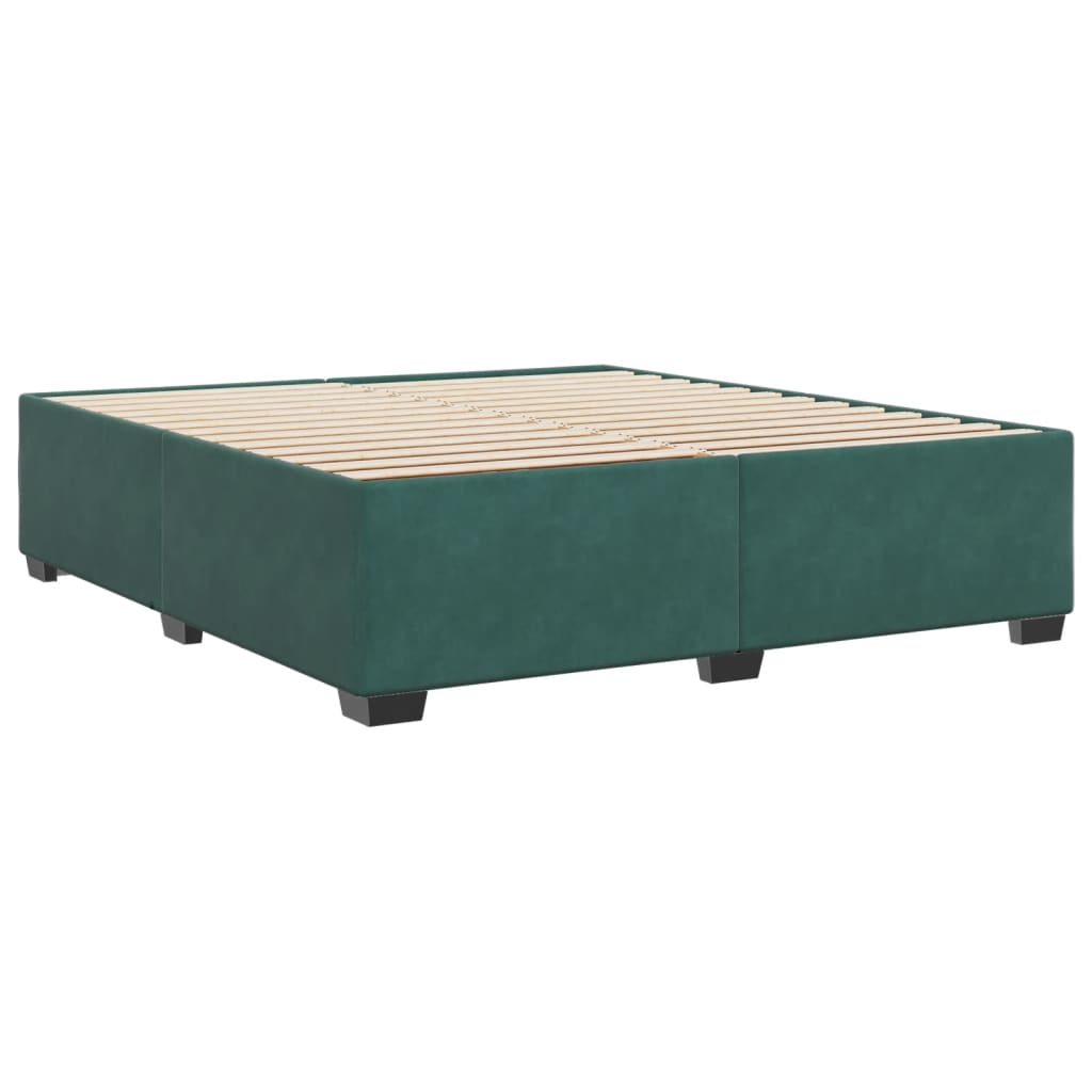 Cadre de lit Vert foncé 180x200 cm Velours Lits & cadres de lit vidaXL   