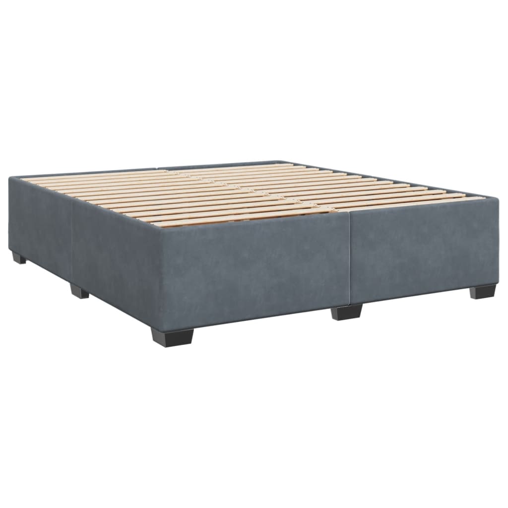 Cadre de lit Gris foncé 200 x 200 cm Velours Lits & cadres de lit vidaXL   